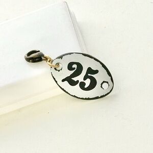 🆕 Anthropologie Vintage Number Plate 25 Pendant Charm